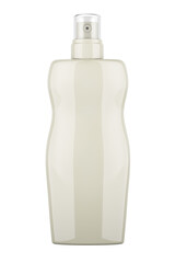 Plastic spray bottle, cosmetic skincare product blank plastic package mockup, 3D rendering isolated on transparent background