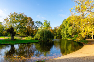 Fototapeta na wymiar Vondel Park during autumn, Amsterdam, Holland