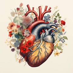 An artistic illustration of heart anatomy