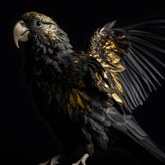 Obraz premium Black gold Parrot