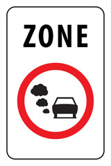 Vector graphic of sign indicating entry to a low emissions zone for polluting vehicles