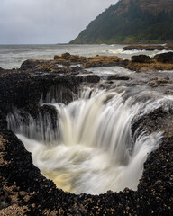 Thor’s Well Oregon, Pacific Ocean, America, USA.