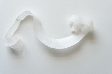 paper ribbon on blank paper