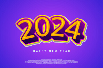Curved figure illustrations with some modern effects. new year 2024.