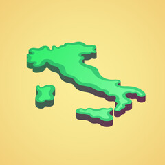 Italy – stylized 3D map