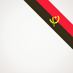 Corner ribbon flag of Angola