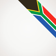 Corner ribbon flag of South Africa