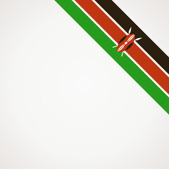 Corner ribbon flag of Kenya