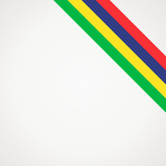 Corner ribbon flag of Mauritius