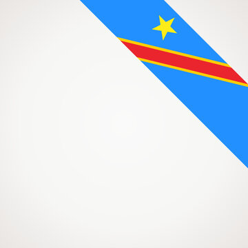 Corner ribbon flag of DR Congo