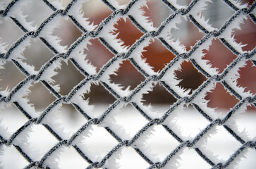 Icy metal grid