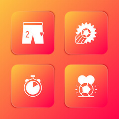 Set Shorts for playing football, Soccer, Stopwatch and icon. Vector
