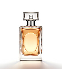 A bottle of perfume. Parfum in beautiful bottle Isolated on white  background. Perfume spray.