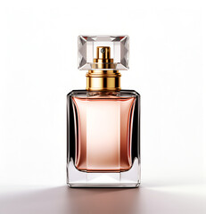 A bottle of perfume. Parfum in beautiful bottle Isolated on white  background. Perfume spray.