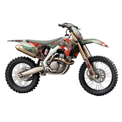 Motocross bike isolated on white created with Generative AI