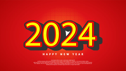 simple numbers for a new year 2024 poster, template, invitation, banner.