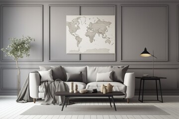 modern living room with sofa