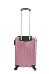 Stylish suitcase isolated on white background