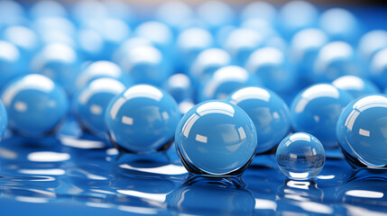 Pastel Elegance: Shiny Blue Balls Background