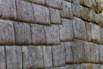 Stone Wall Blocks Machu Picchu Peru South America
