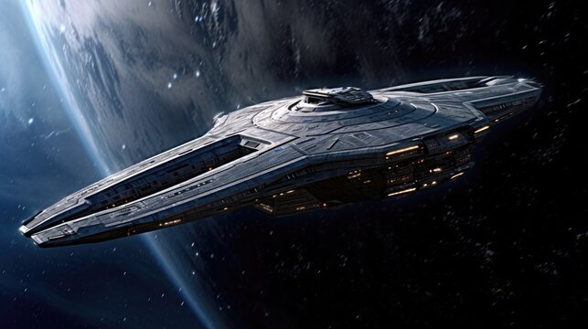 Hyper-realistic depiction of a futuristic starship.