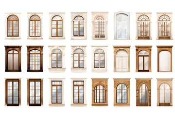 Obraz premium Set of windows. Generated AI.