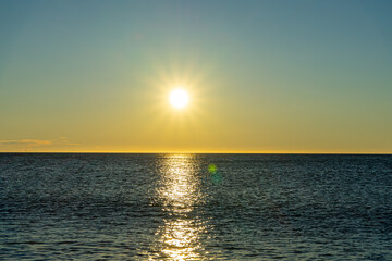 Fototapeta premium Sunrise over Mediterranean Sea, Costa del Sol, Malaga, Spain