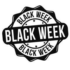Black week grunge rubber stamp