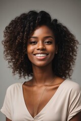 Casual black woman smiling