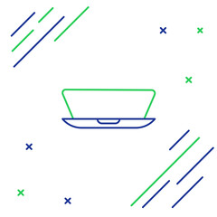 Line Laptop icon isolated on white background. Computer notebook with empty screen sign. Colorful outline concept. Vector