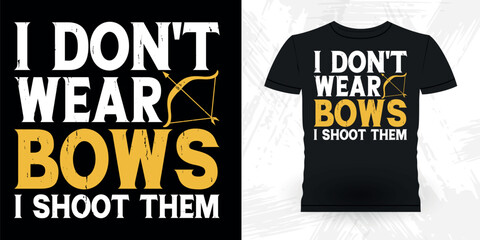 Funny Archer Hunting Lover Retro Vintage Archery T-shirt Design 