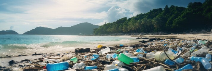 A beach full of plastic waste