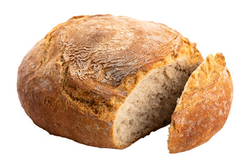 PNG, Round wheat bread with cracked crust.