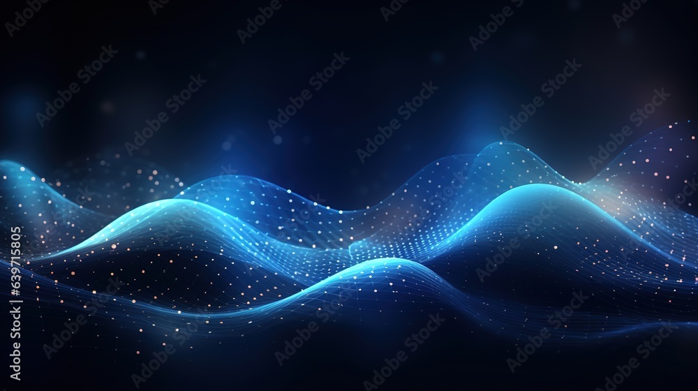 Aufkleber digital abstract waves: a mesmerizing abstract background with a textured, undulating pattern of blu