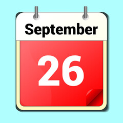 day on the calendar, vector image format, September 26