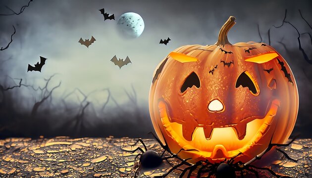 Halloween Scary Night With Pumpkin