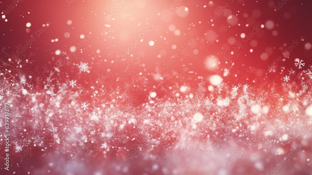 Poster Red christmas background with snowflakes