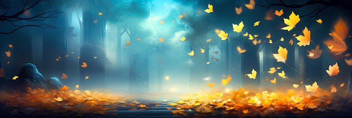 Autumn Abstract Panoramic Banner 8