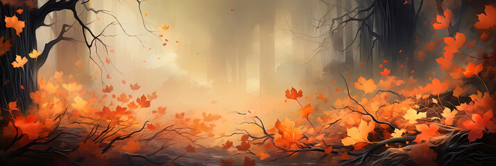 Autumn Abstract Panoramic Banner 21