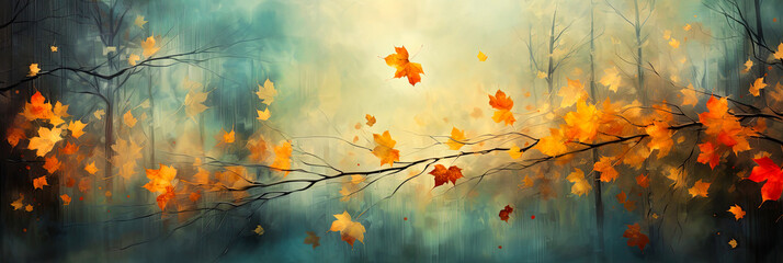Autumn Abstract Panoramic Banner 27