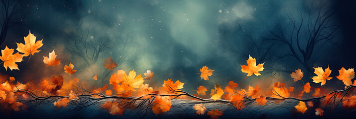 Autumn Abstract Panoramic Banner 31