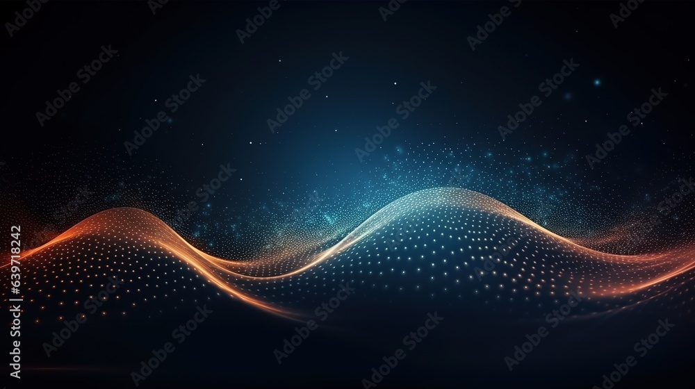 Poster abstract background with waves. generative ai