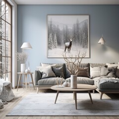 Scandinavian interior design of modern living room