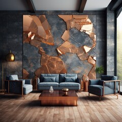 living room interior with fireplace