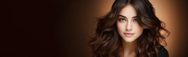 Fototapeta premium A young woman with beautiful hair, generative AI