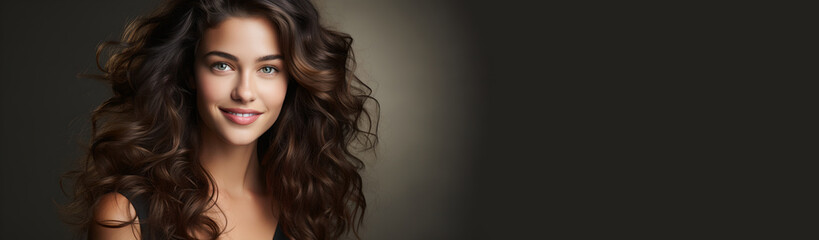 Fototapeta premium A young woman with beautiful hair, generative AI