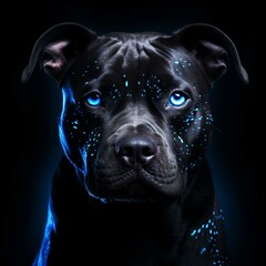 Staffy against black background made with ai