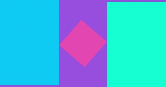 Modern loop Animated Geometric pattern or background. 4K resolution geometric motion design in bright colors. Abstract moving square shapes background
