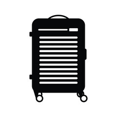 Suitcase Silhouette. Black and White Icon Design Elements on Isolated White Background