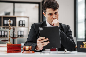 Legal consultant and male lawyer on the rights and liberties of children and young people Analyze...